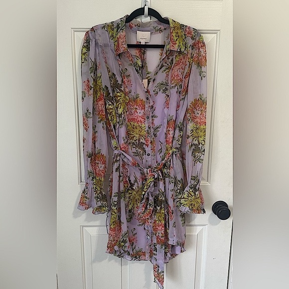 Cinq à Sept Faded Chrysanthemum Estelle Dress. Size 12. - Picture 5 of 9